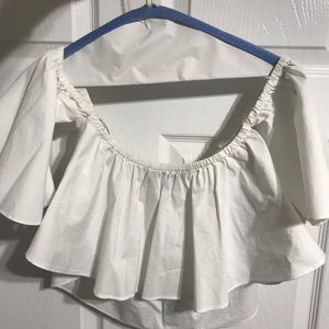 Zara white off the shoulder crop top
